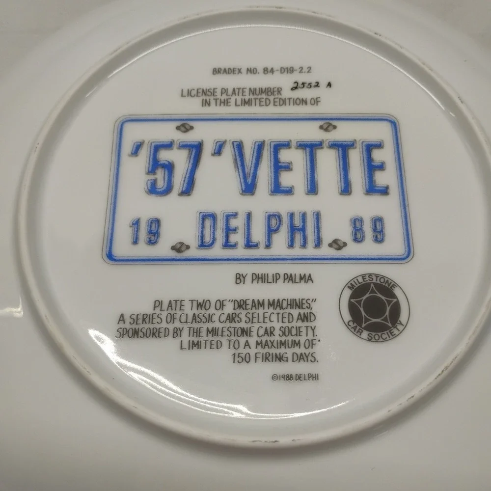 Delphi Palma Dream Machines 1 2 Limited Edition T Bird Corvette Collector Plates